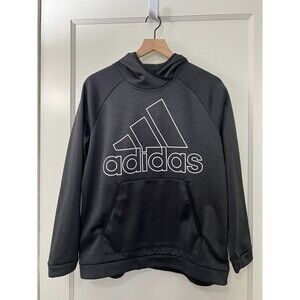 Adidas Women's Team Issue Badge Sport Hoodie Black White Climawarm Size L